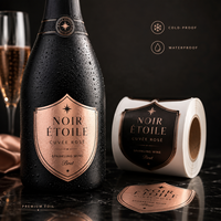 Expédition le lendemain, impression d'étiquettes pour champagne, seau à glace, autocollant résistant et durable pour mariage, directement de l'usine