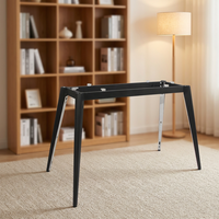 Support de table en métal de style italien pour plateau en pierre frittée – Idéal pour hôpitaux, salles à manger et bureaux de conférence – Robuste et facile à assembler