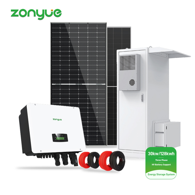Zonyue 128kwh Battery Cabinet System with 30kw 40kw 50kw Solar Inverter for Commercial and Industry Use