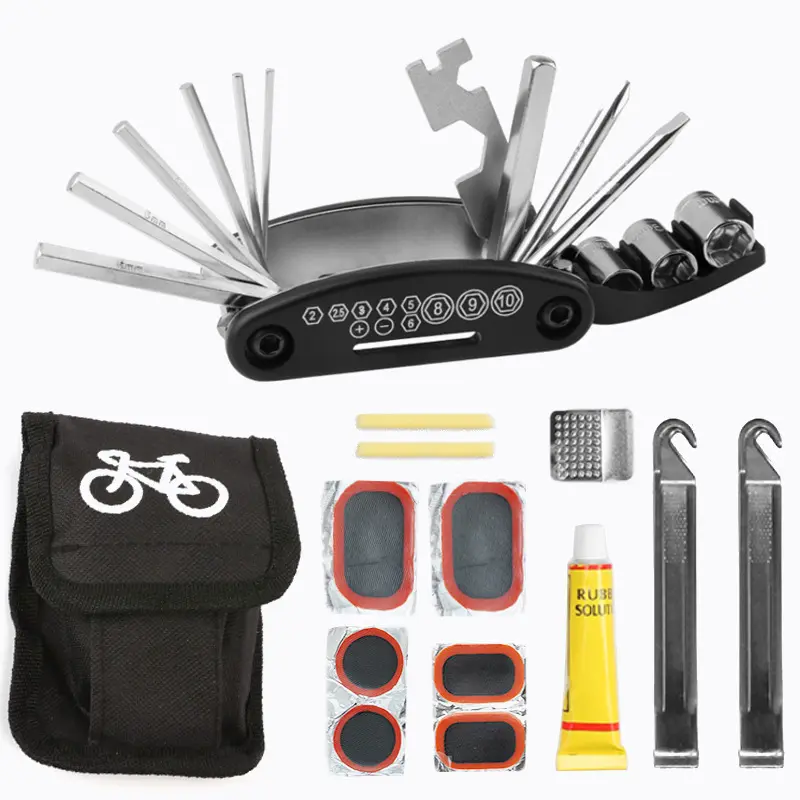 Набор инструментов для ремонта велосипеда, многофункциональный складной набор инструментов для ремонта шин