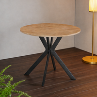 Table à manger ronde minimaliste moderne extensible avec pieds en métal robustes, meubles pour la maison qui permettent de gagner de la place