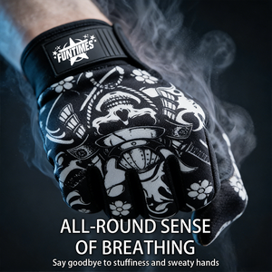 FUNTIMES Guantes de dedo completo con diseño de <span class=keywords><strong>tatuaje</strong></span> japonés y diseño de flor de <span class=keywords><strong>cerezo</strong></span> en las puntas de los dedos para hombres/mujeres - Product Image 4
