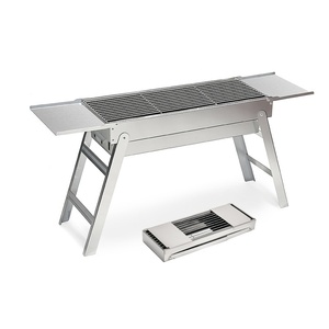 Barbecue en acier inoxydable épaissi pour usage domestique, portable, pliable, au charbon de bois, avec grande grille, barbecue en acier inoxydable - Product Image 5
