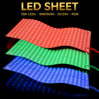 Feuille LED Flexible SMD5050 24V RGBW 3000K-4000K Découpable, Éclairage Doux, Feuille LED Effet Marbre pour Rétroéclairage de Comptoir, Certifiée ETL CE