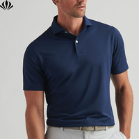 Polo de golf à manches courtes extensible dans les quatre sens pour hommes de haute qualité