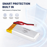 Baterai Li-Po Isi Ulang 3.7V 350mAh 1.29Wh 701643 dengan Papan Proteksi JST-PH OEM Kustom untuk Pena Perangkat Kecantikan