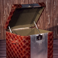 Personnalisé industriel pour coffre en cuir véritable aluminium antique salon côté armoire Table maison rangement coin armoire