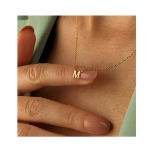 Collana lettera iniziale all'ingrosso due lettere foro ciondoli donna collana <span class=keywords><strong>amicizia</strong></span> - Product Image 1