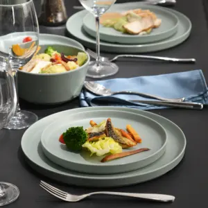 Modern Design Tableware Round Restaurant Dinner Hotel Dinner Sets Melamine Charger Plate Set