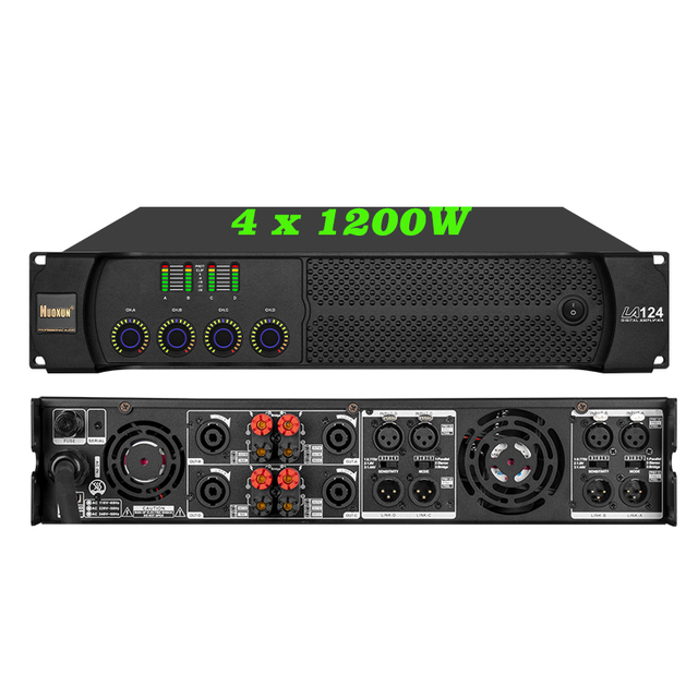 NUOXUN LA124 1200W 4 Channels Stereo Metal Professional Power Amplifier
