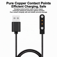 Câble de charge magnétique à broches Pogo, 2 broches, 4 broches, 5 broches, USB-A, âme en cuivre, PVC, pour smartwatch, dispositif portable, écouteur; OEM/ODM, personnalisé