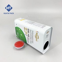 Bidon d'huile moteur oblong 1L boîte carrée en fer blanc avec bec verseur de 42mm pour emballage d'huile lubrifiante