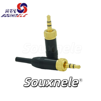 Connecteur stéréo 3,5 mm nickelé à 3 pôles avec vis de verrouillage et protection en plastique pour câbles de 2 mm – Vente en gros