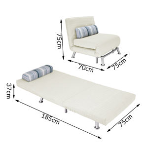 Canapé-lit pliant <span class=keywords><strong>Fauteuil</strong></span> pliant Lit simple Gris Crème Structure métallique Tissu rembourré Meubles de maison OEM Moderne CN;ZHE - Product Image 1