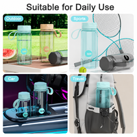 Bouteilles d'eau de sport transparentes Tritan sans BPA, réutilisables, anti-fuite, avec logo personnalisé, 500/630 ml, avec couvercle à corde.