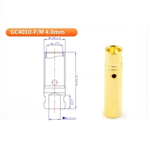 Juego de Conectores de Bala Chapados en Oro Amass GC4010-F/M de 4.0 mm, Corriente Continua de 32 A para Motor RC y ESC - Product Image 2