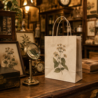 Sac fourre-tout écologique rétro avec illustration vintage, sac de courses durable de style ancien, sac en papier grainé rétro personnalisé, vente en gros