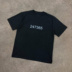 Fabrieksaanpassing Zwarte 100% katoenen zomer T-shirts met O-hals, digitale print logo, hoogwaardige letter T-shirts voor heren - Product Image 3