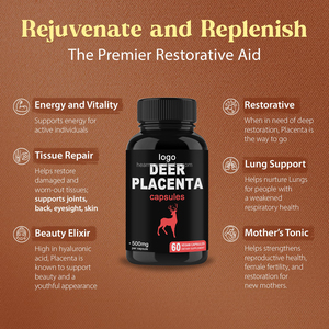 OEM Capsules de blanchiment de la peau anti-âge personnalisées du meilleur placenta de cerf Suppléments efficaces à base de plantes pour la beauté des femmes, pas pour - Product Image 6