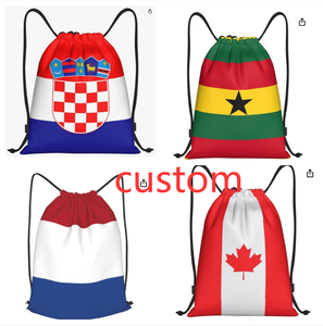 Sac à dos à cordon personnalisé avec drapeaux de tous les pays, pour le jour du match de football 2026, 48 pays, réglable, pour le sport et la gym, pour femmes et hommes - Product Image 1