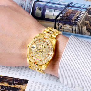 Reloj Mecánico Automático para Mujer MIGE, Caja de Oro Amarillo, Cristal de Zafiro, Esfera con Diamantes, 38 mm, Redondo, Analógico, de Lujo y Moda - Product Image 3