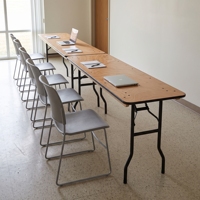 Table à manger rectangulaire pliante en bois avec plateau en contreplaqué, table de cuisine pliable pour la salle à manger à domicile