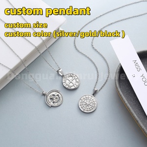 Custom 3D Design Casting Pendant High Quality Stainless Steel Round Pendant Angel <b>Heart</b> Women Necklace Gold Pendant Charms - Product Image 5