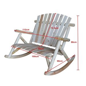 Chaise à bascule double en bois de style journal pour jardin extérieur <span class=keywords><strong>et</strong></span> terrasse - Product Image 2