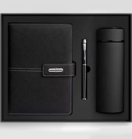Nouvel ensemble cadeau de luxe A5 pour entreprise : agenda, bouteille, carnet en cuir PU personnalisable avec stylo et tasse isotherme