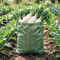 Sac de déménagement tissé vert robuste grande capacité réutilisable pour le rangement des vêtements et le déménagement