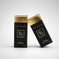 Boîte cosmétique noire de luxe avec logo personnalisé, estampage à chaud doré, certifiée FSC, emballage de beauté personnalisé pour les petites entreprises, en gros