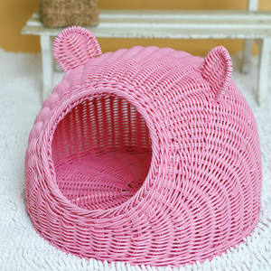 BunnyHi MW003 Benutzer definierte Körbe Handgemachte gewebte Weihnachts hunde höhle Rattan Pet Nest Süße Katzen Betten und Häuser für Innen katzen - Product Image 3
