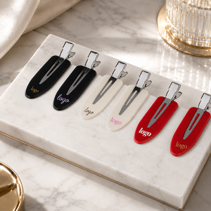 Barrettes à cheveux <span class=keywords><strong>plates</strong></span> en acétate Ume personnalisables avec logo, sans plis, colorées, pour maquillage, sans traces - Product Image 1