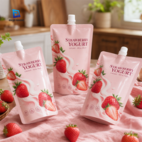 Pochettes souples personnalisées imprimées pour boissons : jus de gingembre, jus d'ananas, jus de mangue, yaourt liquide, vanille – Emballage stand-up avec bec verseur