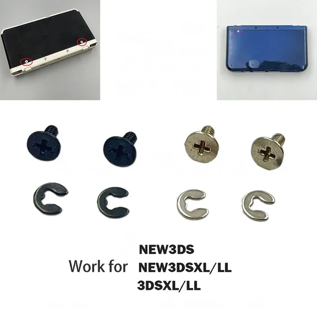 Screws for 3DS 3DS XL 3DS LL 2DS Console Screw Covers & Back Shell Mount Repair Kit Replacements for Nintendo 3DS