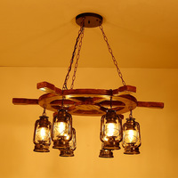Lampes suspendues rustiques en bois de grande taille en forme de gouvernail de bateau, lampe de plafond en bois pour château