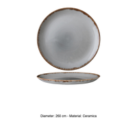 Assiette plate Harvest Grey Ø 26 cm en céramique décorée à la main Dudson