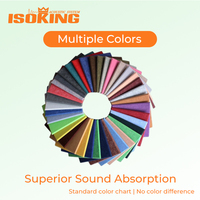 Panneau acoustique hexagonal ISOKING en PET, panneaux acoustiques en feutre PET, panneau mural en fibre de polyester haute densité, bord à angle droit, recyclé