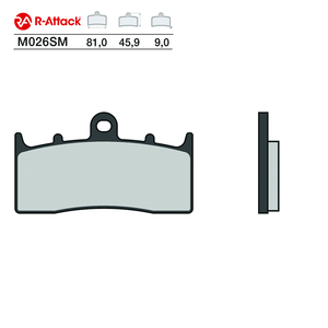 Plaquettes de frein moto R-Attack M026SM avant en cuivre fritté 81,0x45,9x9,0 homologuées R90 - Product Image 1