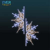 Luces Navideñas para Exteriores, Motivo de Estrella Navideña LED 2D, Postes de Calle Decorativos Navideños 2D