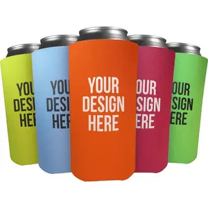 Custom Logo Printing 330ml Blank Neoprene Skinny Beer Cooler Sleeve Drink High Coozies For Slim Tall Cans