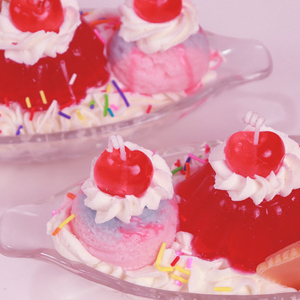 I046 Bougie parfumée en forme de <span class=keywords><strong>bateau</strong></span>, bougie pudding glacé d'été, bougies colorées attrayantes, petites bougies exquises - Product Image 3