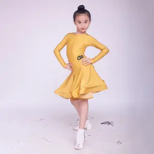 Traje de dança latina para meninas, traje de dança social para dança de marinheiro, vestido Jitterbug