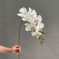Susunan Bunga Anggrek Artifisial Grosir HGA dalam Vas, Hiasan Tengah Meja Phalaenopsis Palsu untuk Dekorasi Jendela Toko