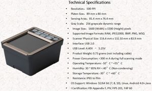 Scanner Portatile ad Alta Velocità per 10 Impronte Digitali su Rotolo FAP60 con Sensore di Impronte Digitali e Tecnologia LES per il Controllo di Frontiera - Product Image 4