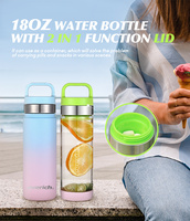 Gobelet isotherme en acier inoxydable de 18 oz avec couvercle anti-fuite, isolation thermique de 6 à 12 heures, écologique, forme cola, style américain