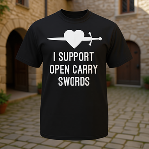 T-shirt « J'appuie le port ouvert des épées » sur le thème des arts martiaux européens historiques - Product Image 3