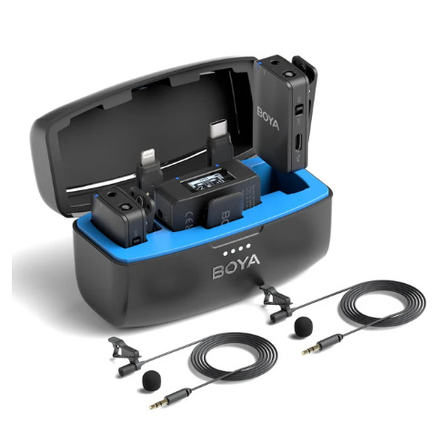 BOYAMIC Wireless Lavalier Microphone with Dual-Pair Functionality