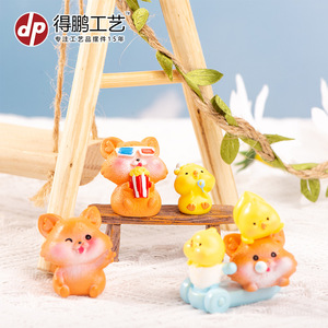 Figuras de Animales Miniatura de Resina, Ardillas y Pollitos Adorables, Decoración para Escritorio, Auto y Hogar - Product Image 4