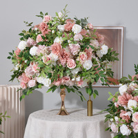 Vase Bouquet Floral Rose Verte en Soie Artificielle pour Centre de Table, Décoration de Mariage et Banquet